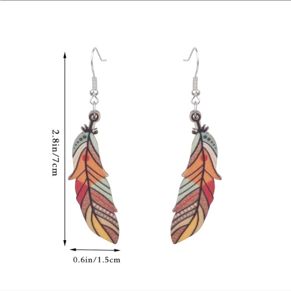 4/$20 Wooden Feather earrings Western, Boho , Tribal - Picture 3 of 3
